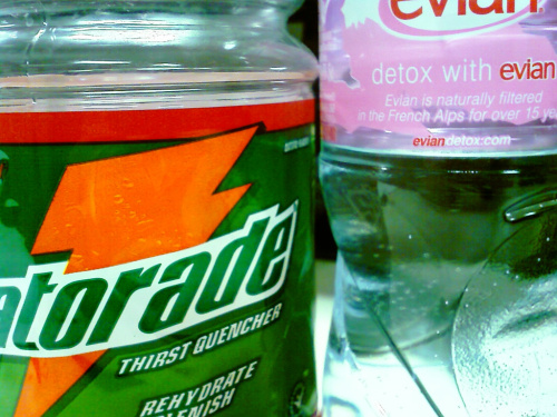 Gatorade Sports Drinks v.s. Evian Water